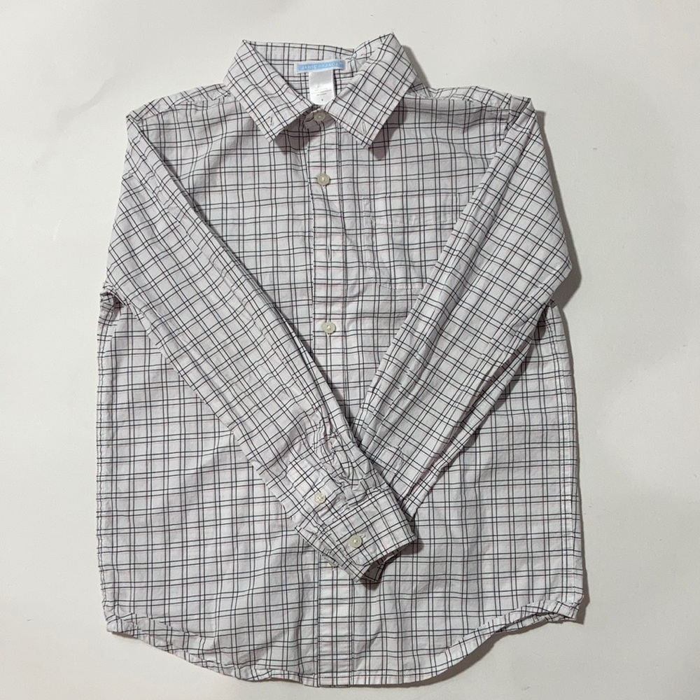 Janie And Jack Boys Black & White Dress Shirt Sz 8